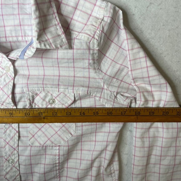 ArcTeryx Womens Plaid Long Sleeve Button Up Shirt White Pink Blue Size Small - Picture 5 of 9